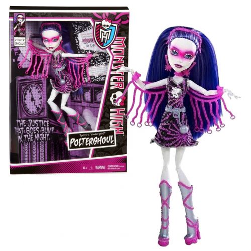 몬스터하이 Mattel Year 2012 Monster High Power Ghouls Series 11 Inch Doll Set - Spectra Vondergeist as POLTERGHOUL with Headband, Earrings, Necklace, Shackle Chains and Display Stand