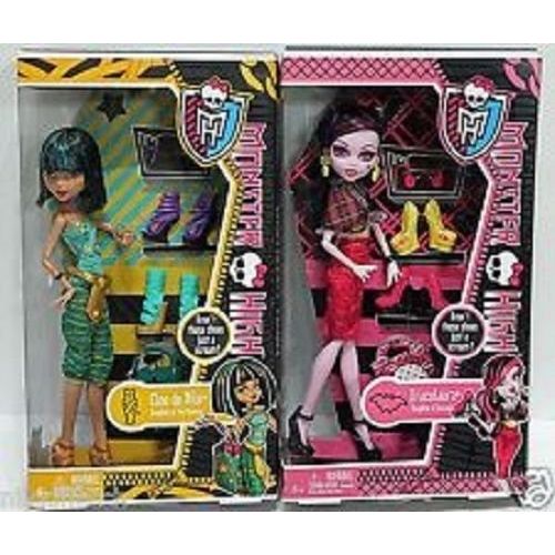 몬스터하이 Monster High Exclusive Lot: I LOVE SHOES! Cleo & Draculaura! Set of 2!