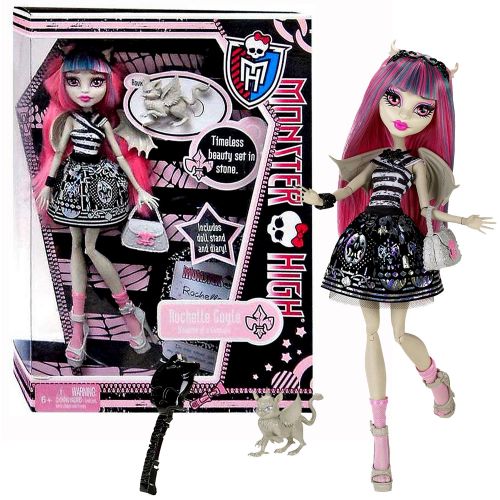 몬스터하이 Mattel Year 2011 Monster High Diary Series 11 Inch Doll - Rochelle Goyle Daughter of a Gargoyle with Purse, Pet Roux the Gargoyle Griffin, Hairbrush, Diary and Doll Stand (X3650)