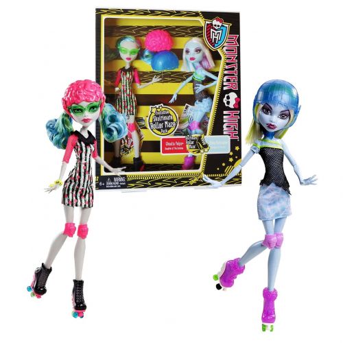 몬스터하이 Mattel Year 2012 Monster High Skultimate Roller Maze Series Exclusive 2 Pack 10 Inch Doll Set - Daughter of the Zombies Ghoulia Yelps and Daughter of The Yeti Abbey Bominable with