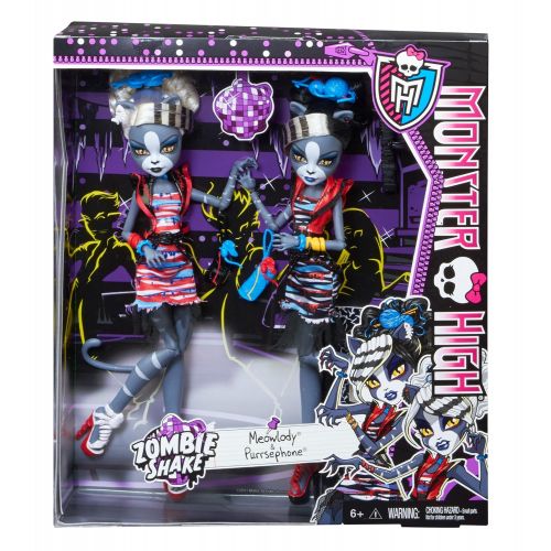 몬스터하이 Monster High Zombie Shake Meowlody and Purrsephone Doll (2-Pack)