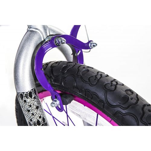 몬스터하이 Monster High Dynacraft Girls BMX Street/Dirt Bike 18, Black/Purple/Pink