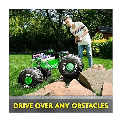 Monster Jam, Official Mega Grave Digger All-Terrain Remote Control Monster Truck with Lights, 1:6 Scale, Kids Toys for Boys and Girls Ages 4-6+