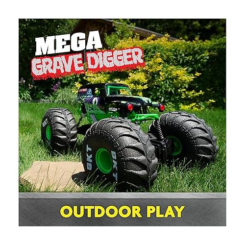  Monster Jam, Official Mega Grave Digger All-Terrain Remote Control Monster Truck with Lights, 1:6 Scale, Kids Toys for Boys and Girls Ages 4-6+