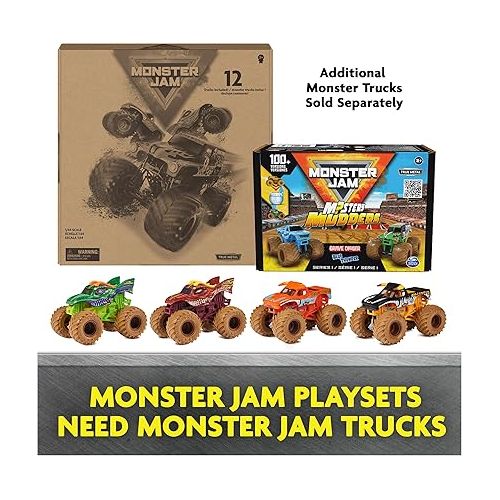  Monster Jam, Mystery Mudders 2-Pack Monster Trucks, Official 1:64 Grave Digger and Blue Thunder Die-Cast Vehicles, Wash to Reveal (Styles Will Vary)