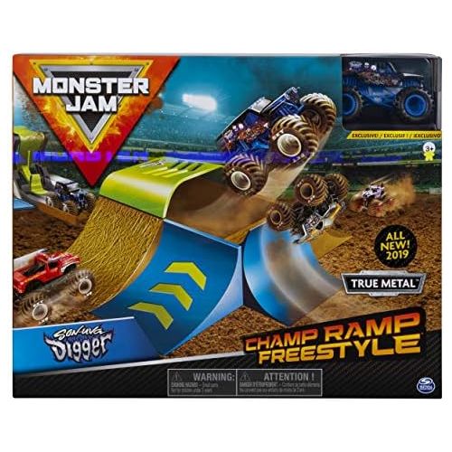  [아마존베스트]Monster Jam Official Champ Ramp Freestyle Playset Featuring Exclusive Son-uva Digger Monster Truck