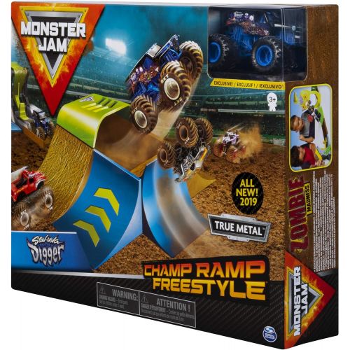  [아마존베스트]Monster Jam Official Champ Ramp Freestyle Playset Featuring Exclusive Son-uva Digger Monster Truck