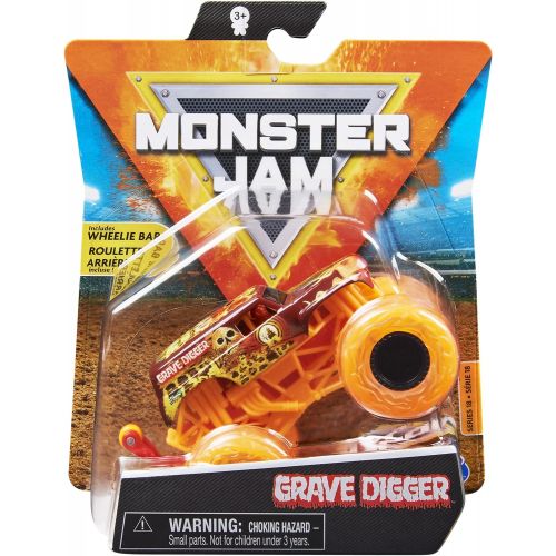  Monster Jam 2021 Spin Master 1:64 Diecast Monster Truck with Wheelie Bar: Elementals Trucks Grave Digger