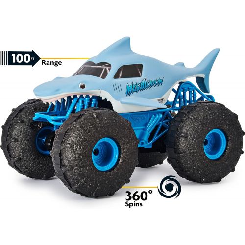  Monster Jam, Official Megalodon Storm All-Terrain Remote Control Monster Truck Toy Vehicle, 1:15 Scale