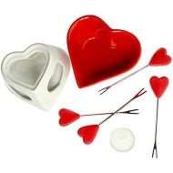 [아마존베스트]Monsterzeug Heart Shaped Chocolate Fondue Set with Fondue and 4 Forks Fondue Chocolate