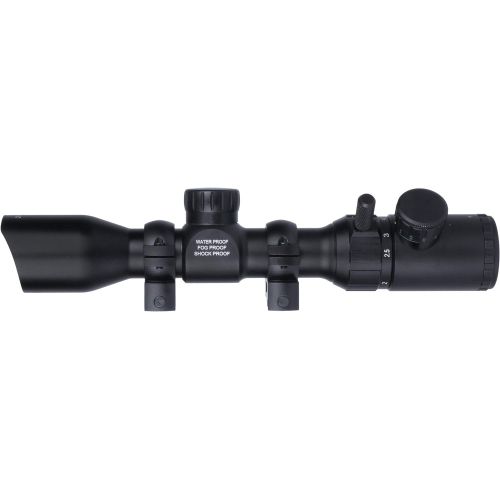 Monstrum 2-7x32 Rifle Scope with Rangefinder Reticle and High Profile Scope Rings