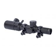 Monstrum Tactical 1-4x20 Rifle Scope with Rangefinder Reticle and Offset Reversible Scope Rings