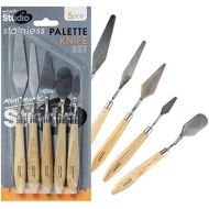 Mont Marte Palettenmesser Set aus Kunststoff - 5 Malspachtel in verschiedenen Formen - Ideale Malmesser fuer das Verarbeiten von Farben - Perfekt geeignet fuer Anfaenger, Profis und K