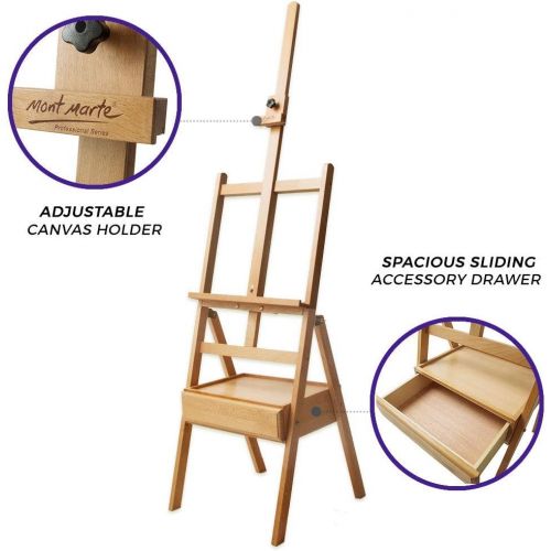  [아마존핫딜][아마존 핫딜] Mont Marte Signature Box Floor Easel, Beech Wood (Holds Canvases up to 35in in Height)