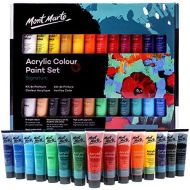 Mont Marte Acrylic Paint Set 24 Colours 36ml, Perfect for Canvas, Wood, Fabric, Leather, Cardboard, Paper, MDF and Crafts