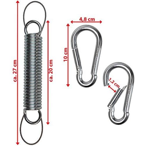  Besuchen Sie den Montafox-Store Montafox Stahlfeder Feder fuer Hangesessel Hangestuhl Schwingfeder mit Sicherrungsseil und Zwei Karabinerhaken