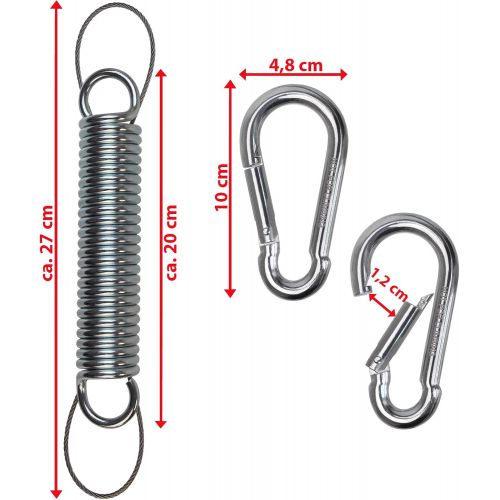  Besuchen Sie den Montafox-Store Montafox Stahlfeder Feder fuer Hangesessel Hangestuhl Schwingfeder mit Sicherrungsseil und Zwei Karabinerhaken