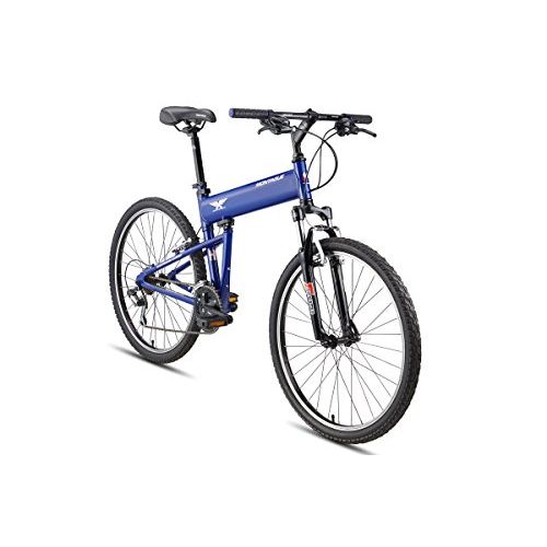  Montague Paratrooper Express Folding Bike,18-Speed Light Trail Bike with Suspension, Air Force Blue (18)-New Model