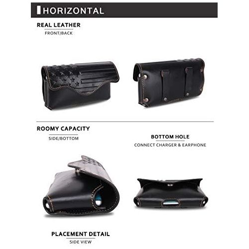  [아마존베스트]Montana West Real Leather Cell Phone Holster Belt, Great for Carrying Samsung Most Models Phones, iPhone11, iPhone Xs, iPhone XR, iPhone X, iPhone 8, Magnetic Flap Closure Phone Ca