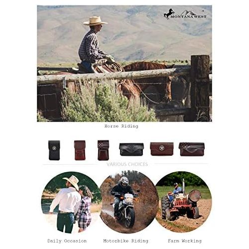  [아마존베스트]Montana West Real Leather Cell Phone Holster Belt, Great for Carrying Samsung Most Models Phones, iPhone11, iPhone Xs, iPhone XR, iPhone X, iPhone 8, Magnetic Flap Closure Phone Ca