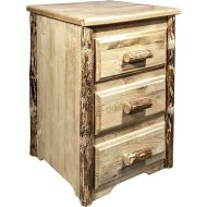 Montana Woodworks Glacier Country Collection Nightstand with 3 Drawers, Stained and Lacquered