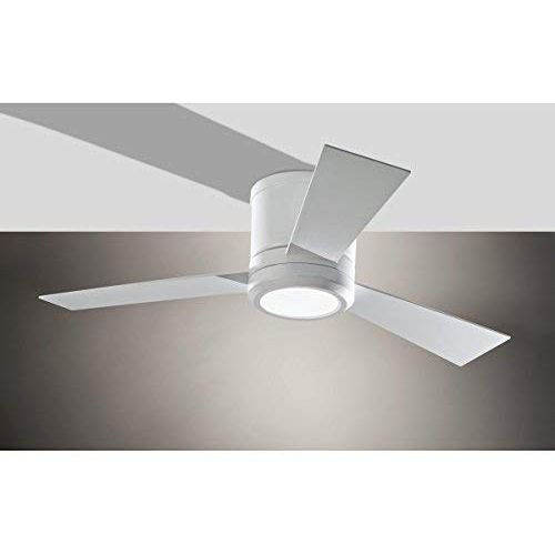  Monte Carlo 3CLYR42RZWD, Clarity II Flush Mount 42 White Ceiling Fan with LED Light and Remote