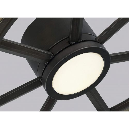  Monte Carlo 14PRR62AGPD Prairie Windmill Energy Star 62 Outdoor Ceiling Fan with LED Light and Hand Remote Control, 14 Wood Blades, Aged Pewter