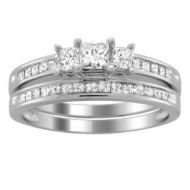 Montebello 14k Gold 1ct TDW Princess Cut Diamond Bridal Ring Set by Montebello Jewelry