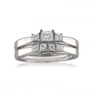 Montebello 14k White Gold 12ct TDW Princess-cut Diamond Bridal Ring Set by Montebello Jewelry