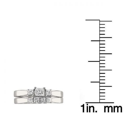  Montebello 14k White Gold 12ct TDW Princess-cut Diamond Bridal Ring Set by Montebello Jewelry