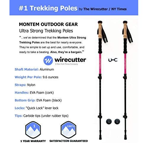  Montem Ultra Strong Hiking/Walking/Trekking Poles - One Pair (2 Poles)