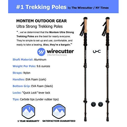  Montem Ultra Strong Hiking/Walking/Trekking Poles - One Pair (2 Poles)