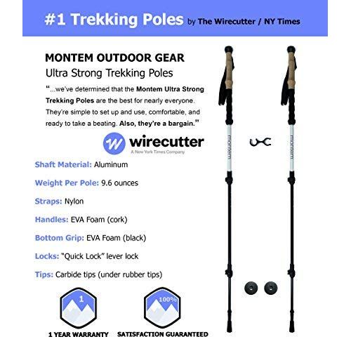  Montem Ultra Strong Hiking/Walking/Trekking Poles - One Pair (2 Poles)