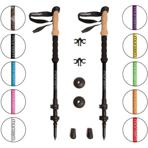  [아마존베스트]Montem Ultra Strong Trekking, Walking, and Hiking Poles - One Pair (2 Poles) - Collapsible, Lightweight, Quick Locking, and Ultra Durable