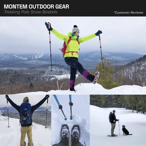  Montem Trekking Pole Snow Baskets/Hiking Pole Replacement Snow Baskets - Fits All Standard Hiking/Trekking/Walking Poles - Pack of 2