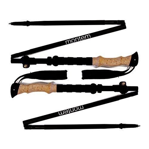  Montem Folding Collapsible Hiking/Walking/Trekking Poles - One Pair (2 Poles)