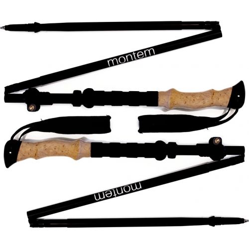  Montem Folding Collapsible Hiking/Walking/Trekking Poles - One Pair (2 Poles)