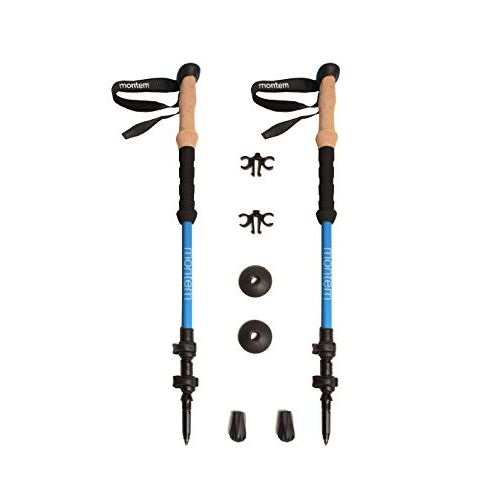  Montem Ultra Light 100% Carbon Fiber Trekking, Walking, and Hiking Poles - One Pair (2 Poles) - Ultra Light, Quick Locking, and Ultra Durable