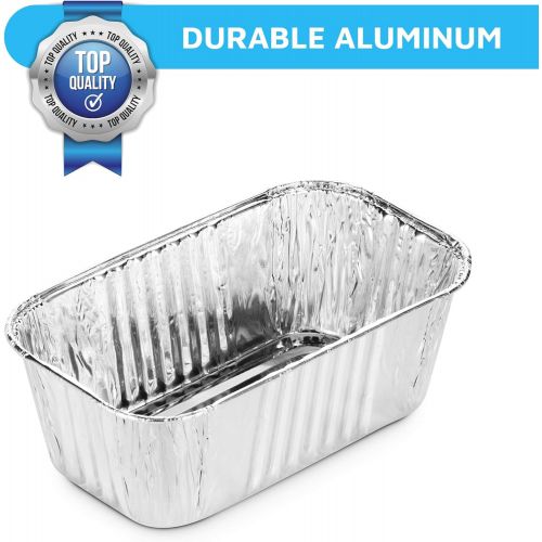  [아마존베스트]MontoPack Aluminum Mini Disposable Loaf Pans | Deep Half Size 6 x 3.5” Extra Thick Foil Bread Containers for Baking, Food Storage & Takeout | Eco-Friendly & Recyclable | Bulk 50-Pa