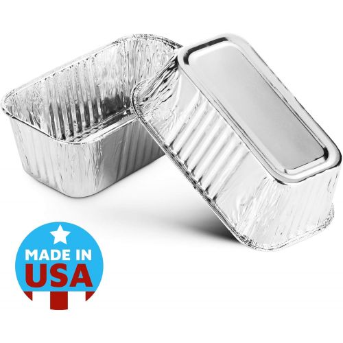  [아마존베스트]MontoPack Aluminum Mini Disposable Loaf Pans | Deep Half Size 6 x 3.5” Extra Thick Foil Bread Containers for Baking, Food Storage & Takeout | Eco-Friendly & Recyclable | Bulk 50-Pa