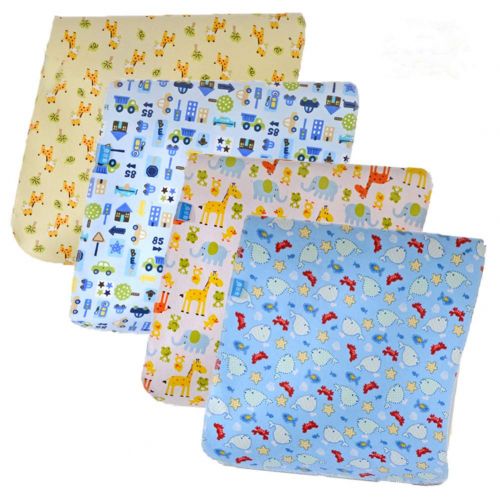  Monvecle 4pcs Pack Baby Infant Waterproof Cotton Changing Pads Washable Resuable Diapers Liners Mats (4pcs Pack-18x12)