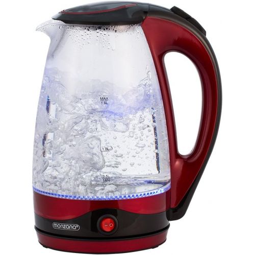  monzana Wasserkocher 2200W LED-Beleuchtung 1,8 L Warmhaltefunktion Rot Teekessel Teekocher BPA frei