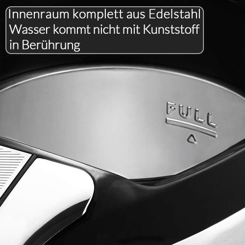  monzana Heisswasserspender 3 Liter - 750W | Edelstahl Gehause | 360° Drehbar | Warmhaltefunktion | Wasserkocher Wasseraufbereiter Thermopot