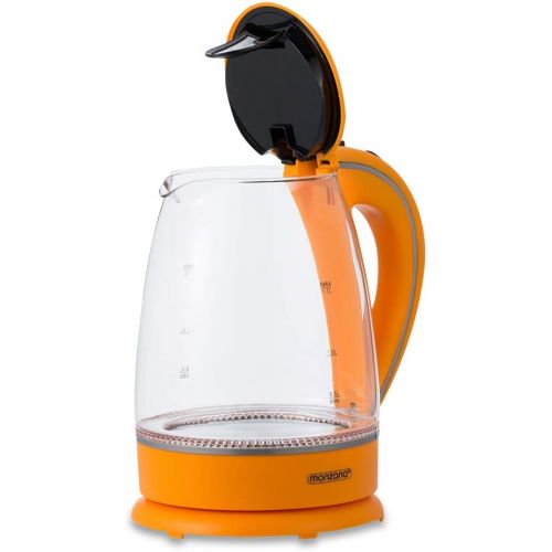  monzana Wasserkocher Teekessel Teekocher  1,7 L  orange  2200 Watt  LED Innenbeleuchtung  360° kabellos  BPA frei