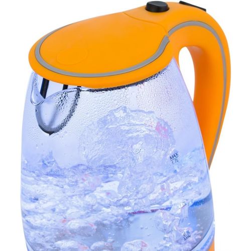  monzana Wasserkocher Teekessel Teekocher  1,7 L  orange  2200 Watt  LED Innenbeleuchtung  360° kabellos  BPA frei