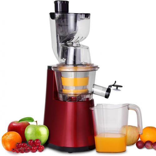  Monzana Entsafter Slow Juicer Edelstahl Saftpresse Obstpresse I 60U/min I 500W I angenehm leise I XXL-Einfuelloeffnung I Vor-und Ruecklauf I 81mm Einfuelloeffnung