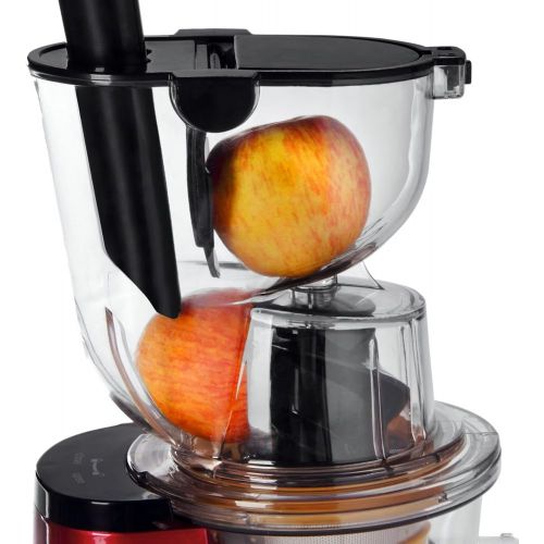  Monzana Entsafter Slow Juicer Edelstahl Saftpresse Obstpresse I 60U/min I 500W I angenehm leise I XXL-Einfuelloeffnung I Vor-und Ruecklauf I 81mm Einfuelloeffnung