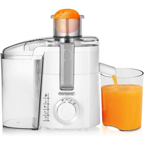  Monzana Entsafter Saftpresse Edelstahl Juicer Obstpresse Fruchtpresse Zitruspresse I 670 Watt I bis 20000 U/min I inkl. extra Saftbehalter I fuer Obst und Gemuese I elektrisch