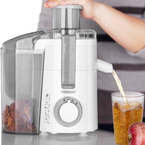  Monzana Entsafter Saftpresse Edelstahl Juicer Obstpresse Fruchtpresse Zitruspresse I 670 Watt I bis 20000 U/min I inkl. extra Saftbehalter I fuer Obst und Gemuese I elektrisch