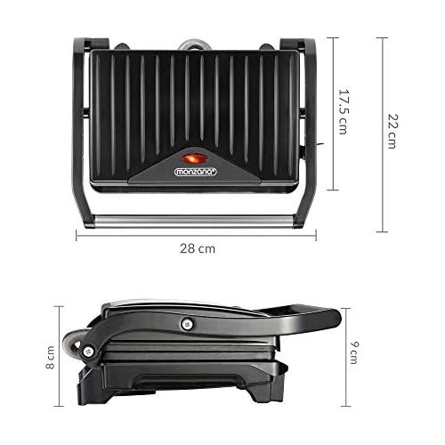  [아마존베스트]monzana Contact Grill, Table Grill - Non-Stick Coating - Sandwich Toaster, Panini Maker - BPA-Free